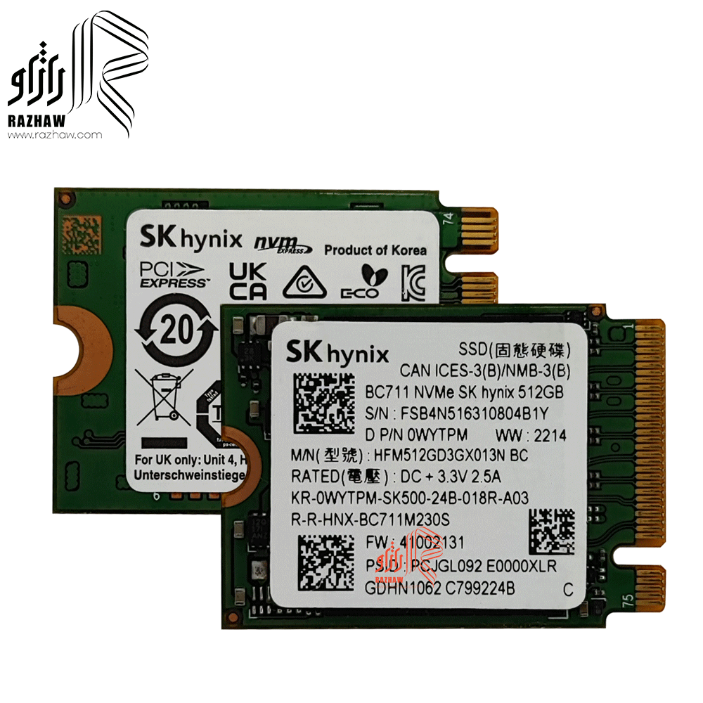 حافظه SSD سایز M2 2230 برند sk hynix مدل BC711 ظرفیت 512 گیگابایت — تصویر ۵