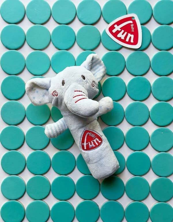 جغجغه نوزادی مخملی طرح فیل Fun baby — تصویر ۲