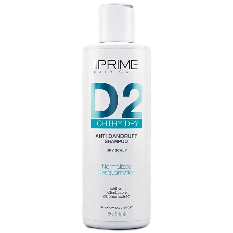 شامپو ضد شوره پریم مدل Ichthy Dry D2 حجم 250 میلی لیتر — تصویر ۳