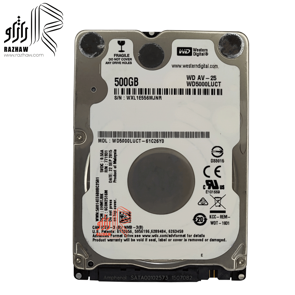 هارد دیسک لپ تاپ برند وسترن دیجیتال مدل WD5000LUCT ظرفیت 500 گیگابایت — تصویر ۶