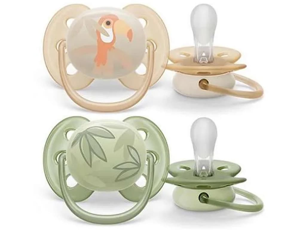 پستانک ارتودنسی دو عددی نوزادی 6-0 ماه مدل ultra soft فیلیپس اونت philips avent — تصویر ۳