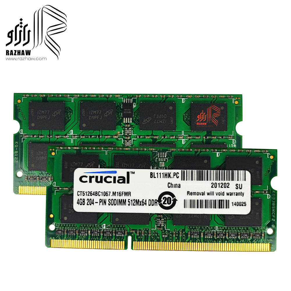 رم لپ تاپ ddr3l کروشیال 12800/1600mhz مدل CT512 ظرفیت 4 گیگابایت cl11 — تصویر ۴