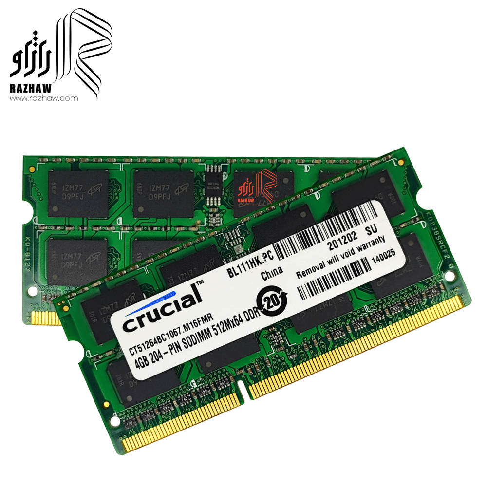 رم لپ تاپ ddr3l کروشیال 12800/1600mhz مدل CT512 ظرفیت 4 گیگابایت cl11