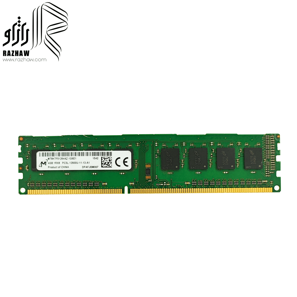 رم دسکتاپ ddr3l میکرون 12800/1600mhz مدل1G6E1ظرفیت 4 گیگابایت CL11 — تصویر ۲