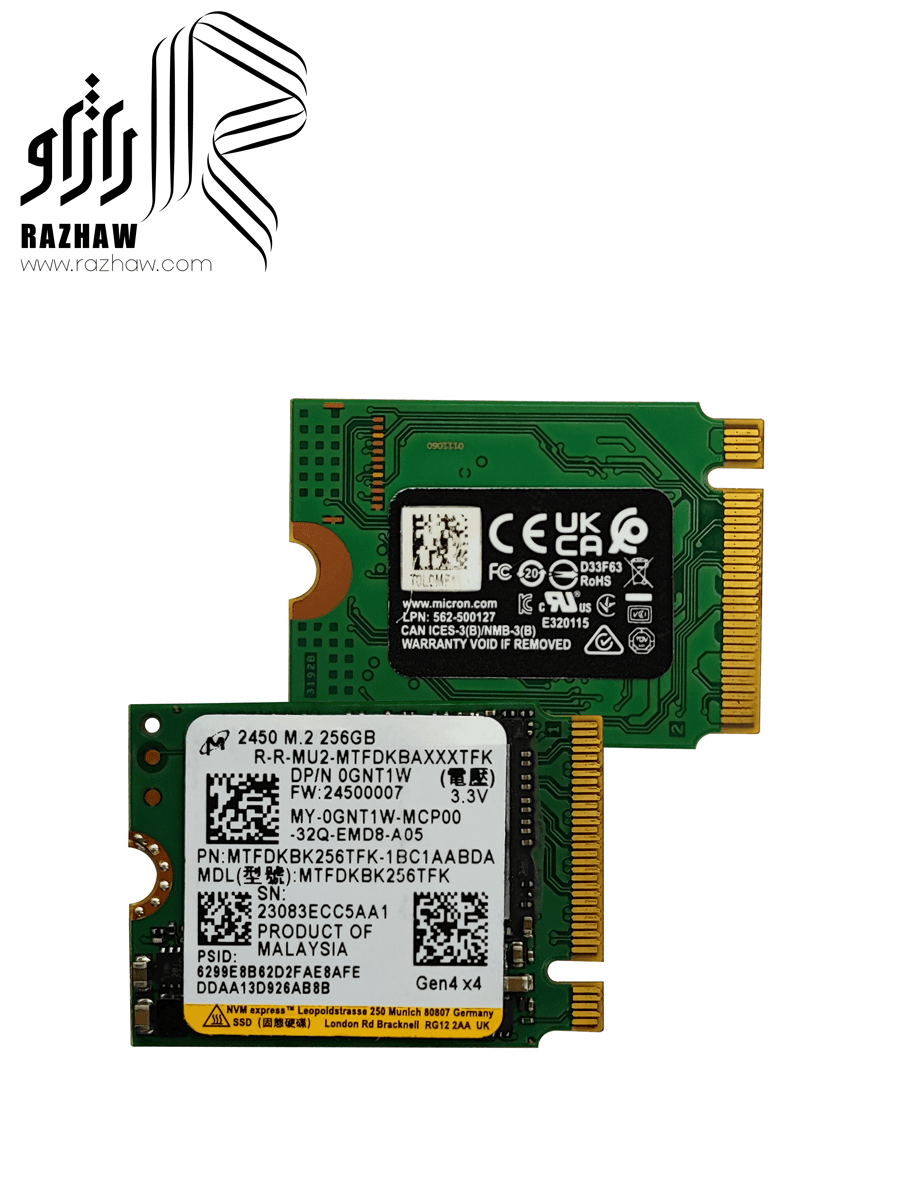 حافظه SSD سایز M2 2230 برند میکرون ظرفیت 256 گیگابایت — تصویر ۳