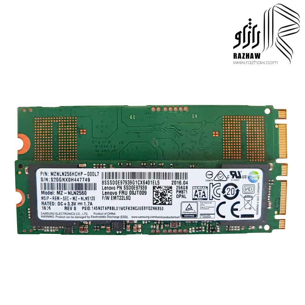 حافظه ssd m2 2280 برند سامسونگ مدل MZ-NLN2560 ظرفیت 256 گیگابایت — تصویر ۳