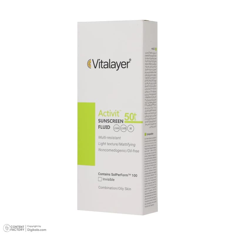 فلویید ضد آفتاب بی رنگ SPF50 پوست چرب ویتالیر