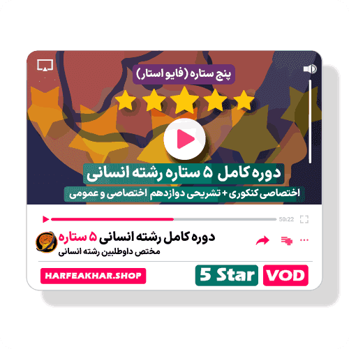 ثبت نام دوره کامل پنج ستاره انسانی حرف آخر ( کنکوری + نهایی دوازدهم ) کنکور 1405
