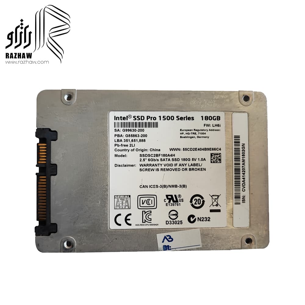 هارد SSD برند اینتل مدل pro 1500 series ظرفیت 180 گیگابایت — تصویر ۳