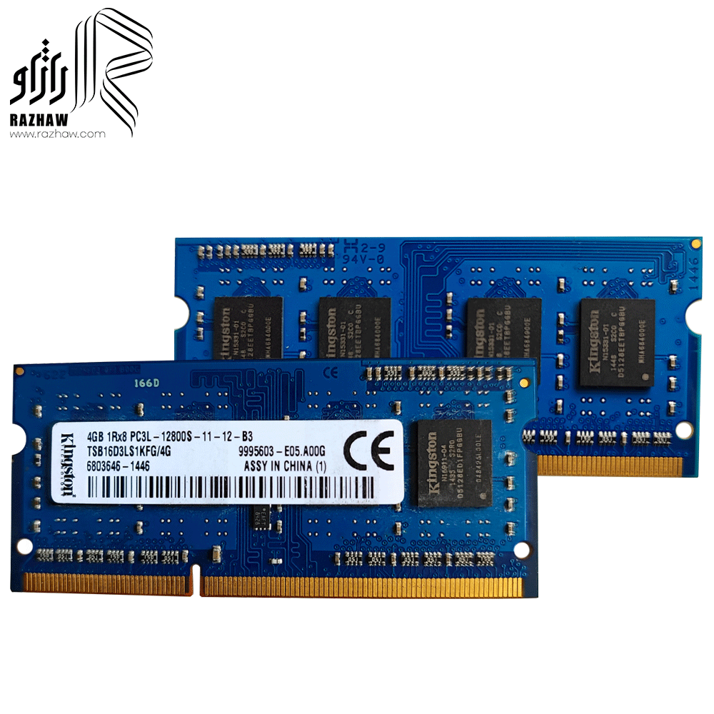 رم 4 گیگ ddr3l لپ تاپ 12800/1600mhz برند کینگستون CL9 مدل TSB16D3L