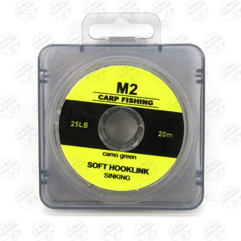 نخ لیدر sink کپوری۲۰ متری استتار , M2 CARP FISHING SOFT HOOKLINK CAMO GREEN 25LB — تصویر ۴