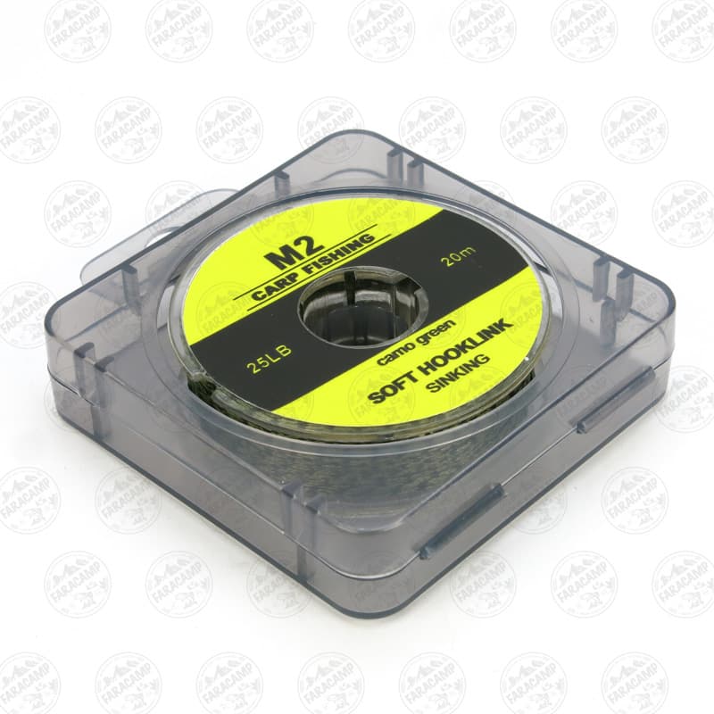 نخ لیدر sink کپوری۲۰ متری استتار , M2 CARP FISHING SOFT HOOKLINK CAMO GREEN 25LB — تصویر ۲