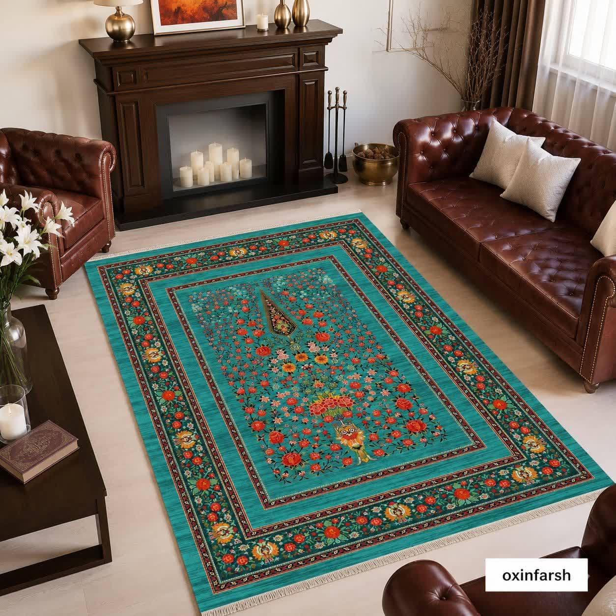 فرشینه درخت زندگی سبز کد 01629 ( ضمانت دار )