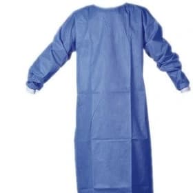 گان جراحی (روپوش یکبار مصرف پزشکی) – آبی – مدل بلند مچ کش دار
