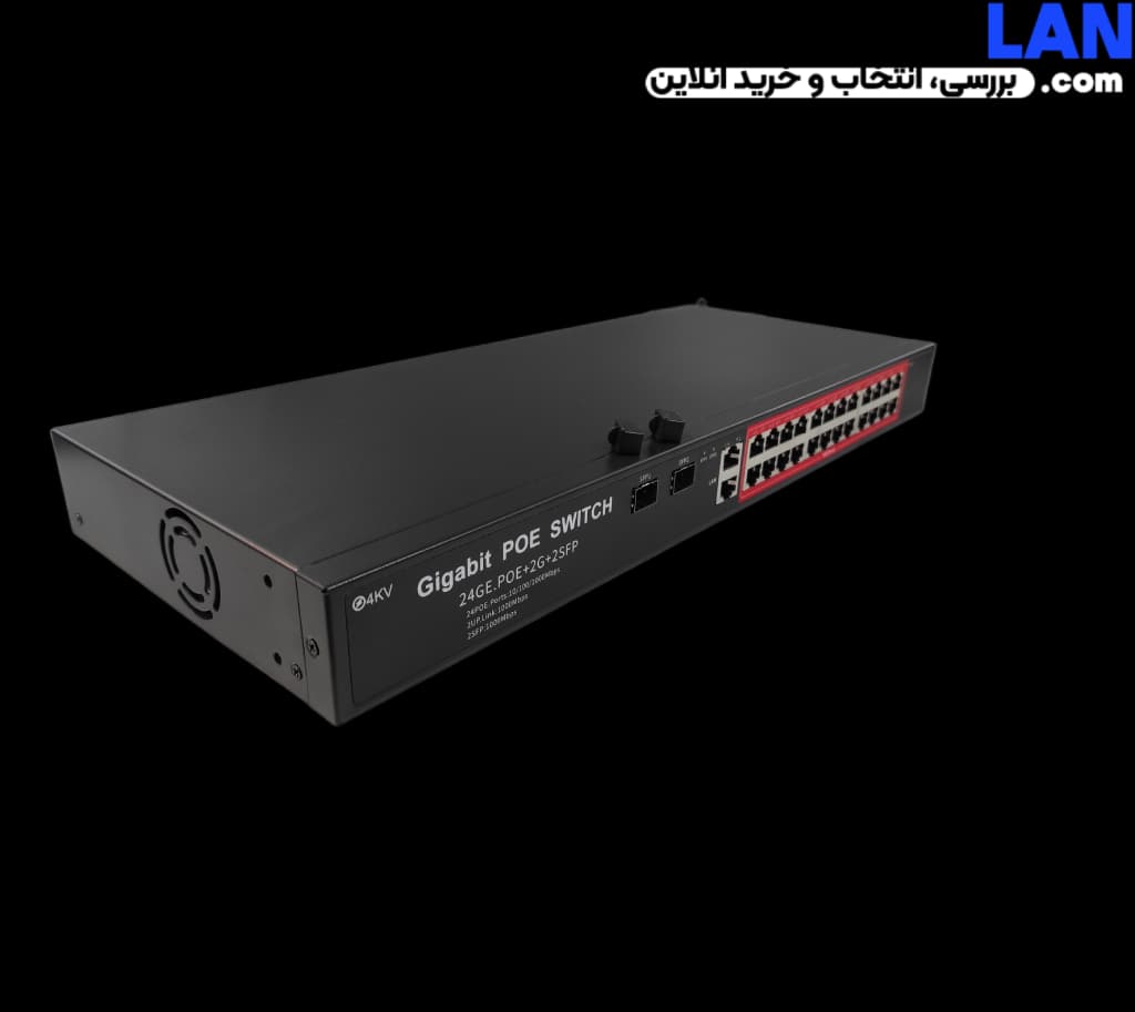 سوئیچ 24 پورت POE شبکه مدل FS424G — تصویر ۴