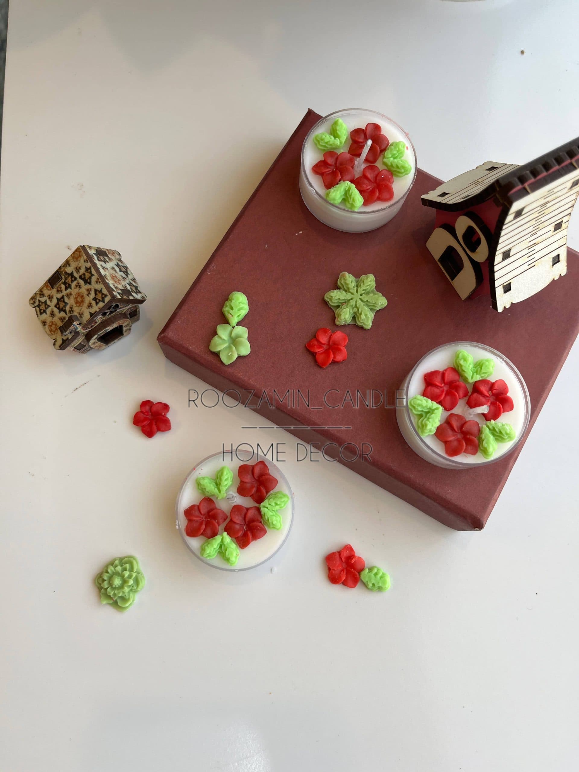 شمع وارمر مدل طرح گل قرمز — تصویر ۳