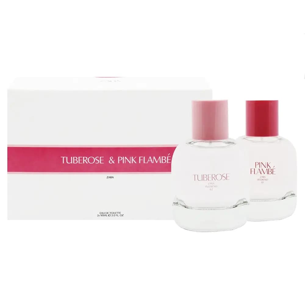 ادکلن زنانه 2قلو زارا مدل تیوب رز و پینک فلامبی (Tuberose , Pink Flambé) حجم 190 میلی لیتر — تصویر ۲