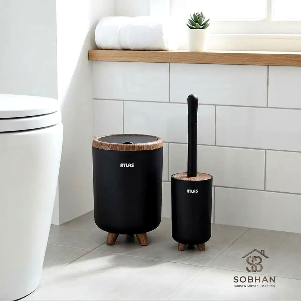سطل و فرچه اطلس مدل الیت طرح چوب — تصویر ۲