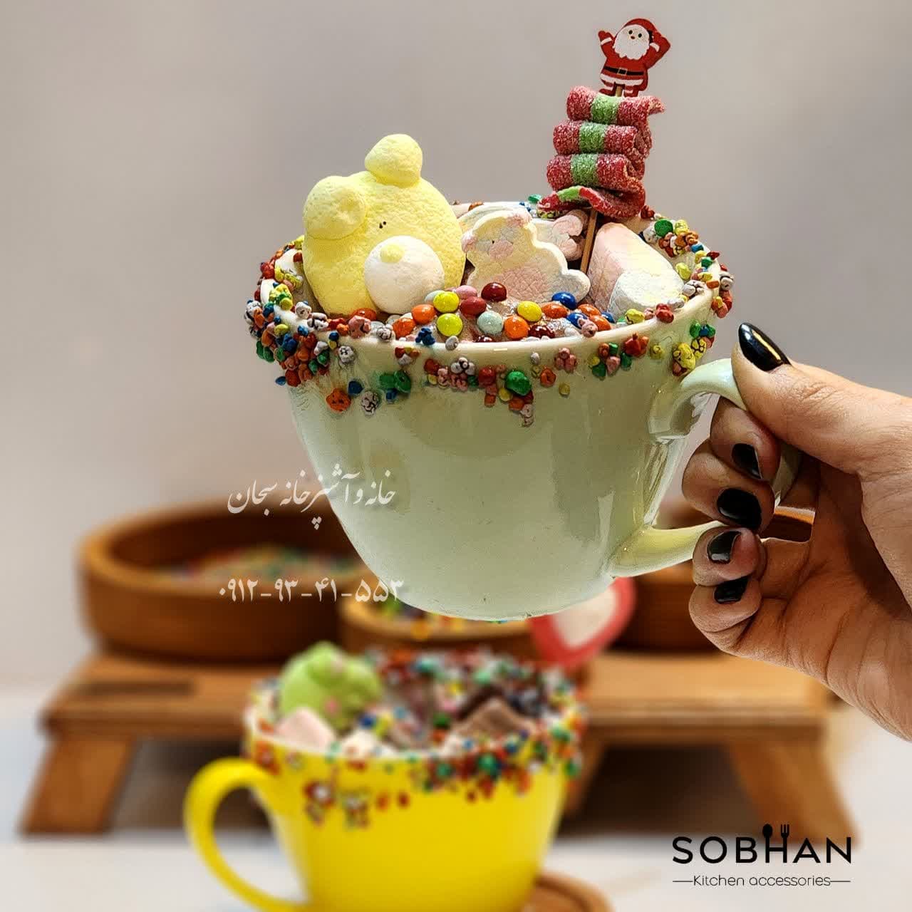 ماگ بستنی و سوپ سرامیکی رنگی