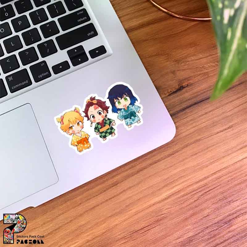 استیکر 3 شخصیت انیمه Demon Slayer - استیکر پچول — تصویر ۲