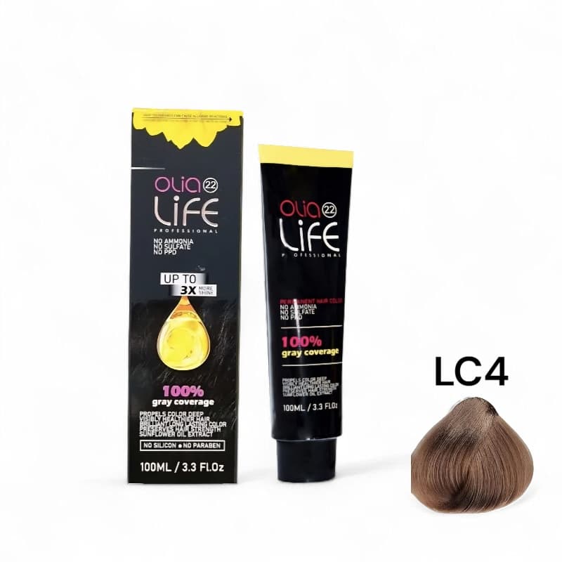 رنگ مو فاقد آمونیاک اولیا لایف شماره Lc4 کاپوچینو حجم 100 میلی لیتر