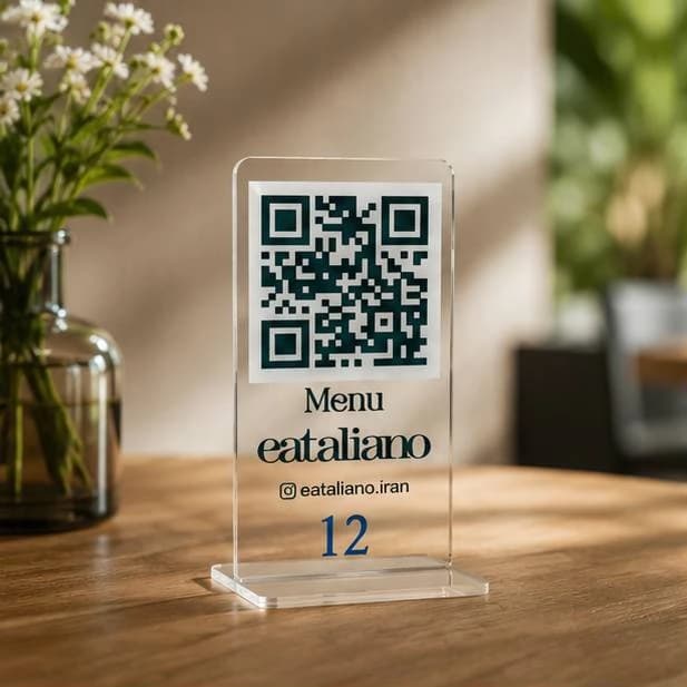 استند qr code ساده شفاف چاپی — تصویر ۵