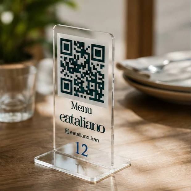استند qr code ساده شفاف چاپی — تصویر ۷
