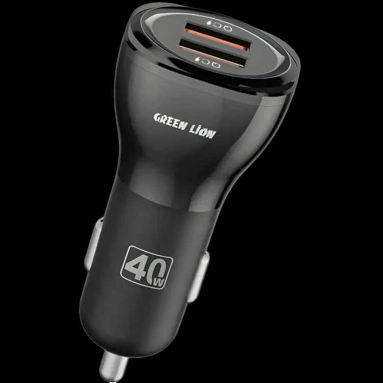 شارژر فندکی ۴۰ وات گرین لاین Dual QC3.0 با کابل | الو آیفون
