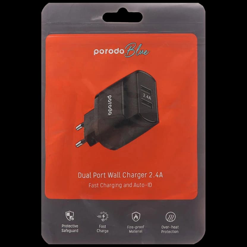 شارژر دیواری دو پورت پرودو مدل Porodo Blue — تصویر ۲
