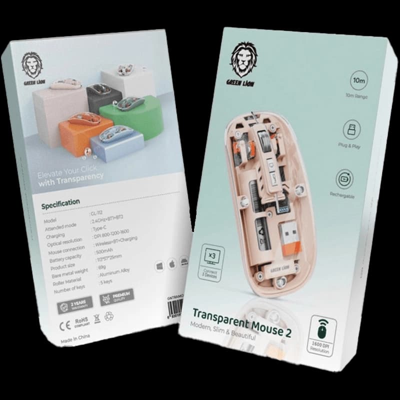 ماوس بی‌سیم گرین لاین Green Lion Transparent Mouse 2 — تصویر ۴