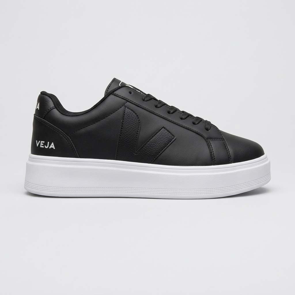 کفش ونس وِجا مشکی زیره سفید | VEJA Black Platform Sneakers BG — تصویر ۳