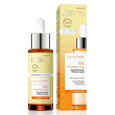 سرم ویتامین سی .روشن کننده و ضد لک EVELINE serum shot 15% witaminy c+cg — تصویر ۴