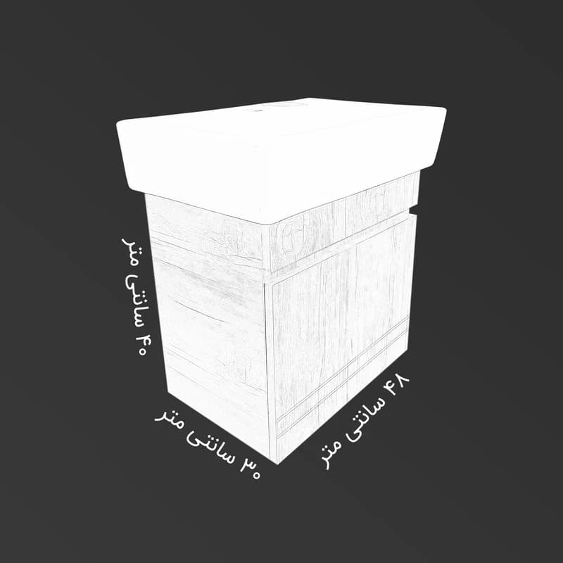 ست کابینت و روشویی به همراه آینه کد N33G — تصویر ۴
