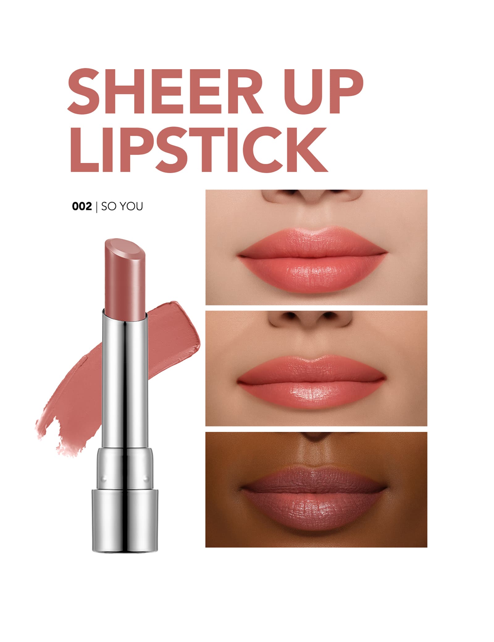 رژ لب جامد شیر آپ فلورمار (Flormar Sheer Up Lipstick) براق و آبرسان 002 اورجینال
