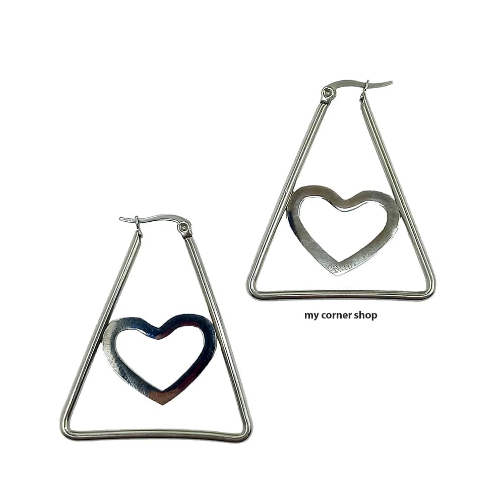 گوشواره حلقه ای طرح قلب کد 035