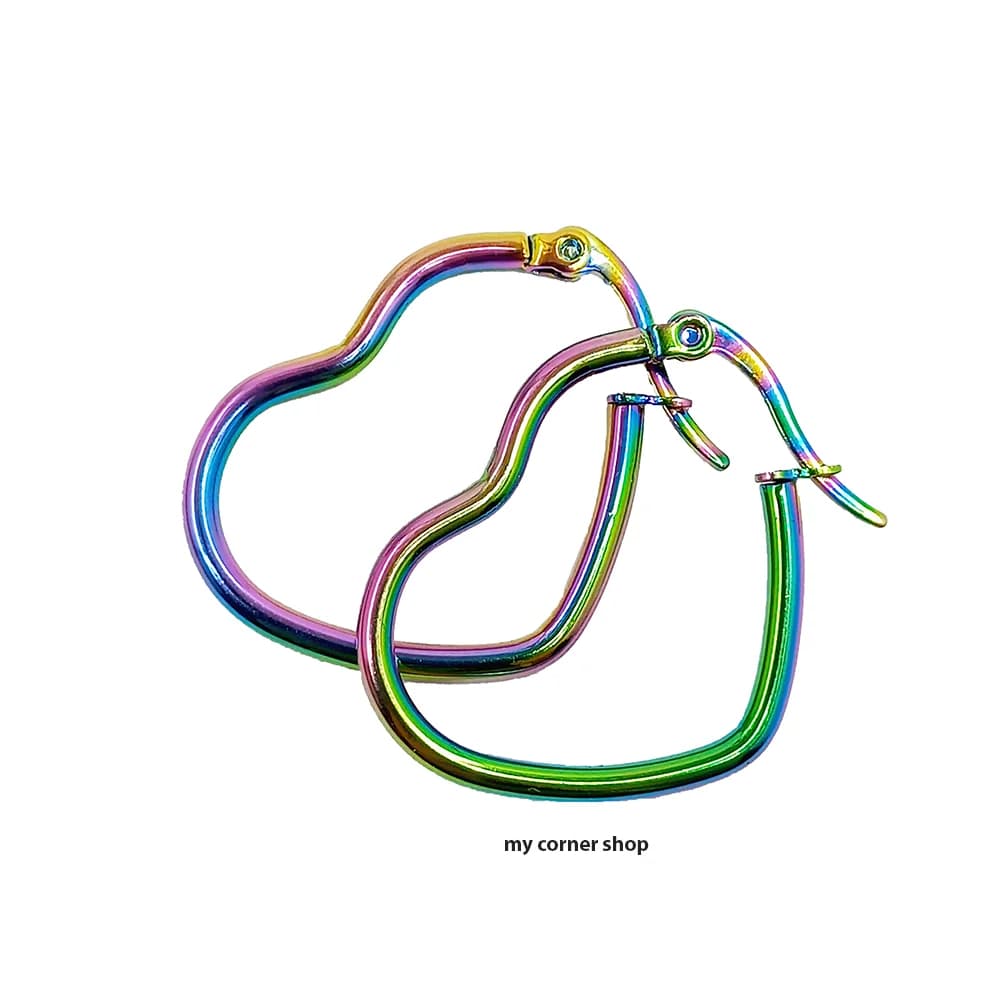 گوشواره حلقه ای طرح قلب کد 033