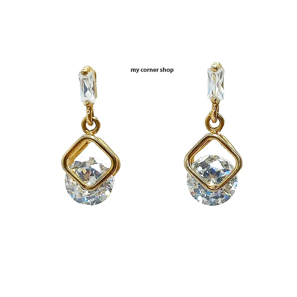 گوشواره میخی مجلسی طرح لوزی کد 029