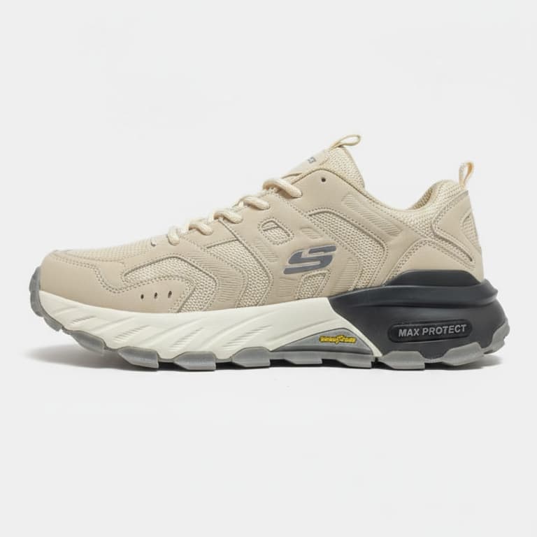 کفش کوهنوردی و طبیعتگردی و پیاده روی مردانه Skechers Max Protect رنگ کرم — تصویر ۷