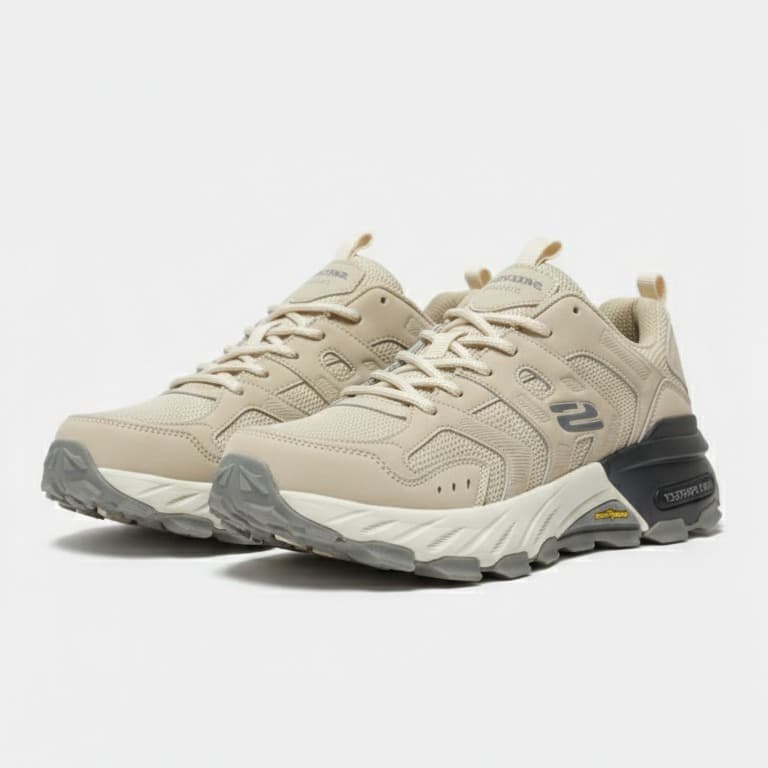 کفش کوهنوردی و طبیعتگردی و پیاده روی مردانه Skechers Max Protect رنگ کرم — تصویر ۵