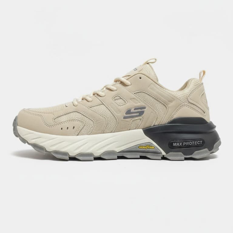 کفش کوهنوردی و طبیعتگردی و پیاده روی مردانه Skechers Max Protect رنگ کرم — تصویر ۴