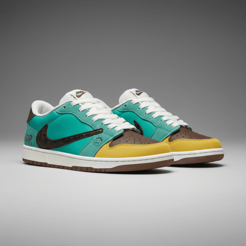 کتونی نایک ایر جردن 1 بدون ساق ترویس اسکات سبز | Nike Air Jordan 1 Low Travis Scott | 41-44 — تصویر ۲