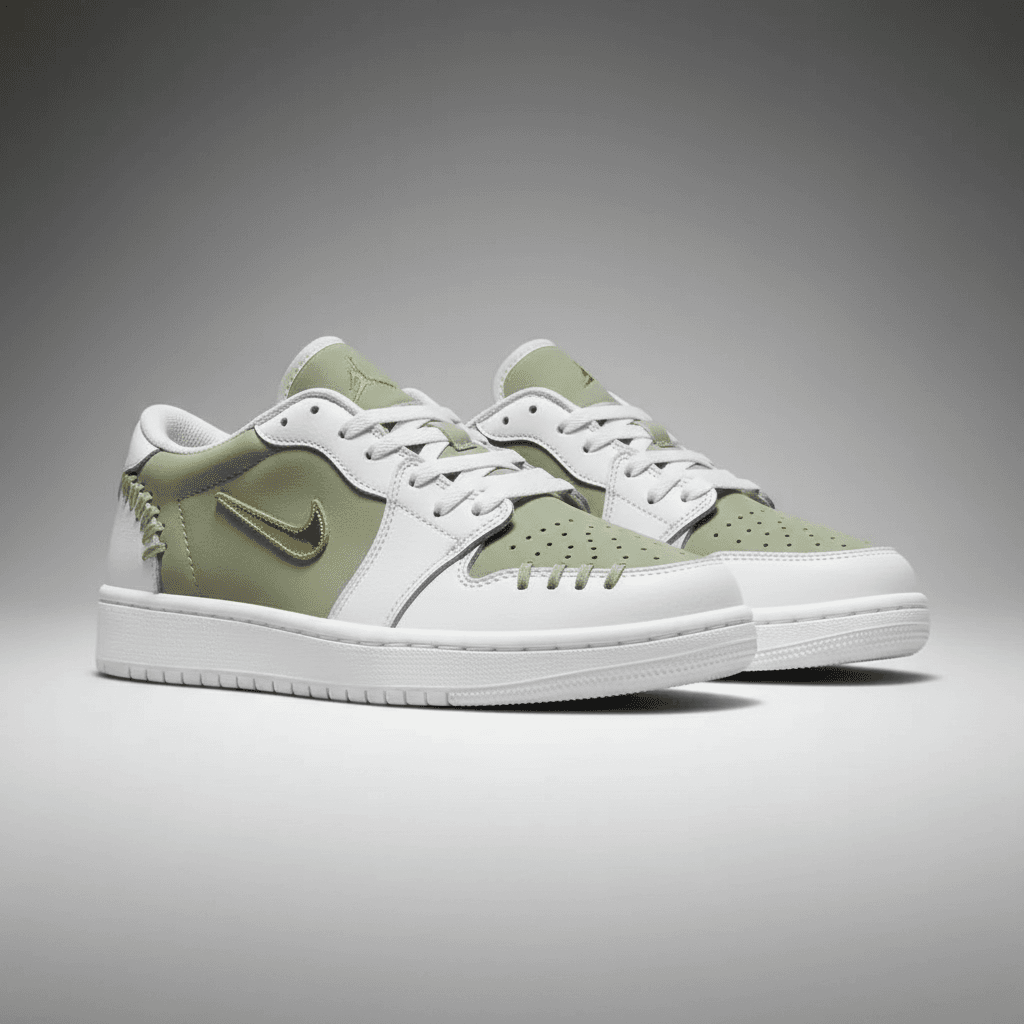 کتونی نایک ایر جردن 1 لو سفید سبز | Nike Air Jordan 1 Low | 41-44 — تصویر ۲