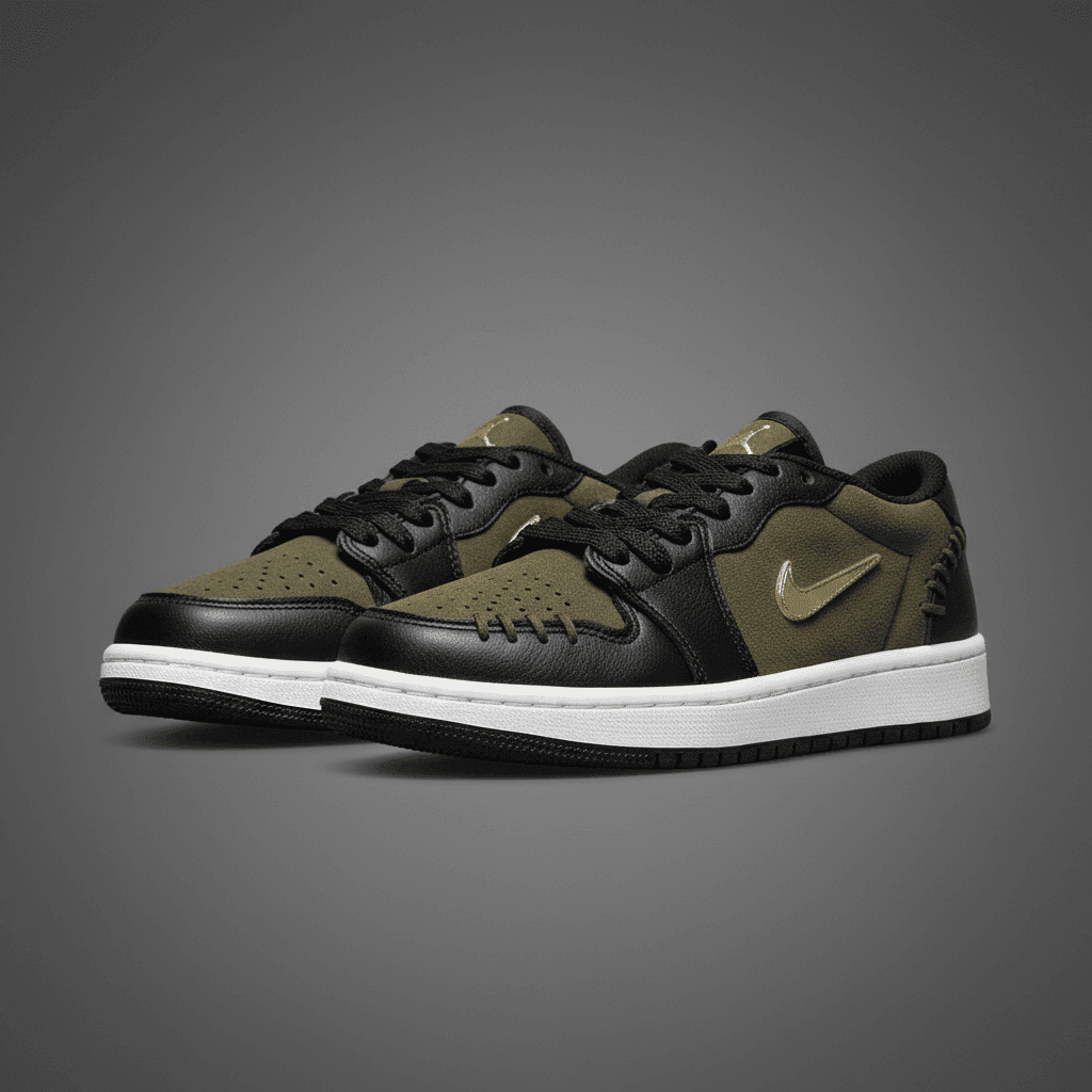 کتونی نایک ایر جردن 1 لو مشکی سبز | Nike Air Jordan 1 Low | 41-44 — تصویر ۵