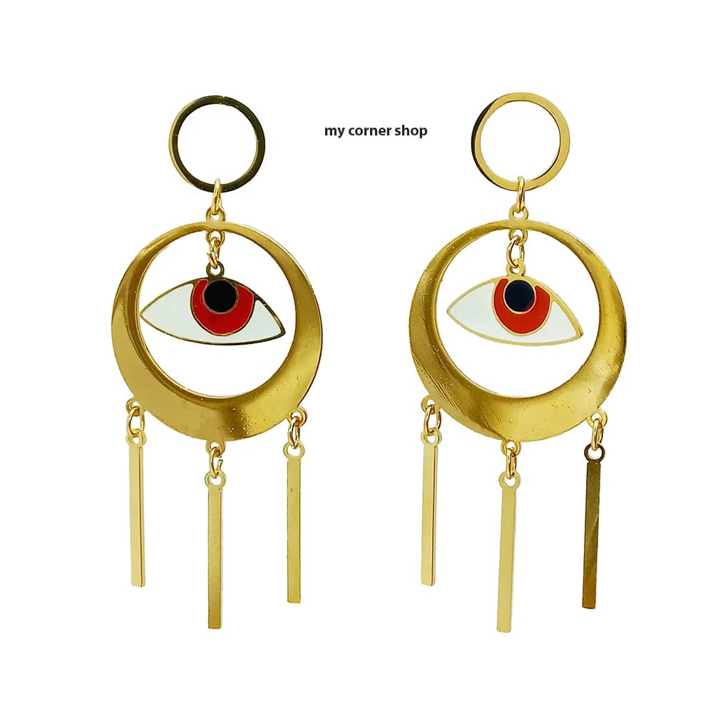 گوشواره فلزی طرح چشم کد 018