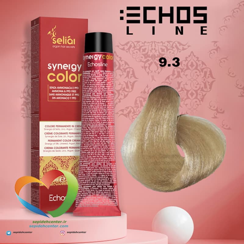 رنگ موی بدون آمونیاک بلوند طلایی خیلی روشن 9.3 سینرژی اچ اس لاین Hair Color ECHOSLINE Synergy Very Light Blonde Golden — تصویر ۸
