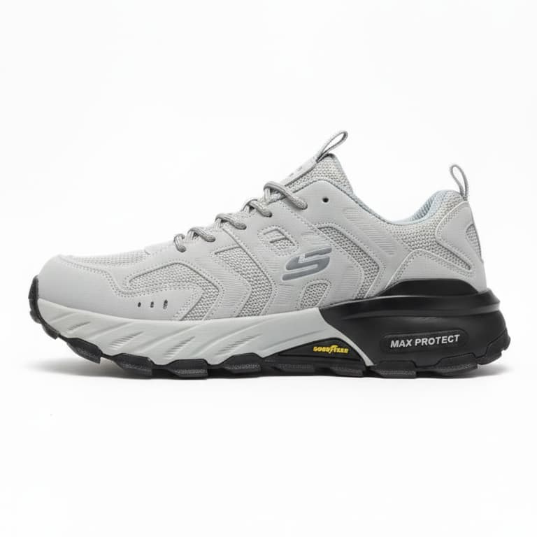 کفش پیاده‌روی مردانه Skechers Max Protect طوسی دودی مناسب کوهنوردی و تریل