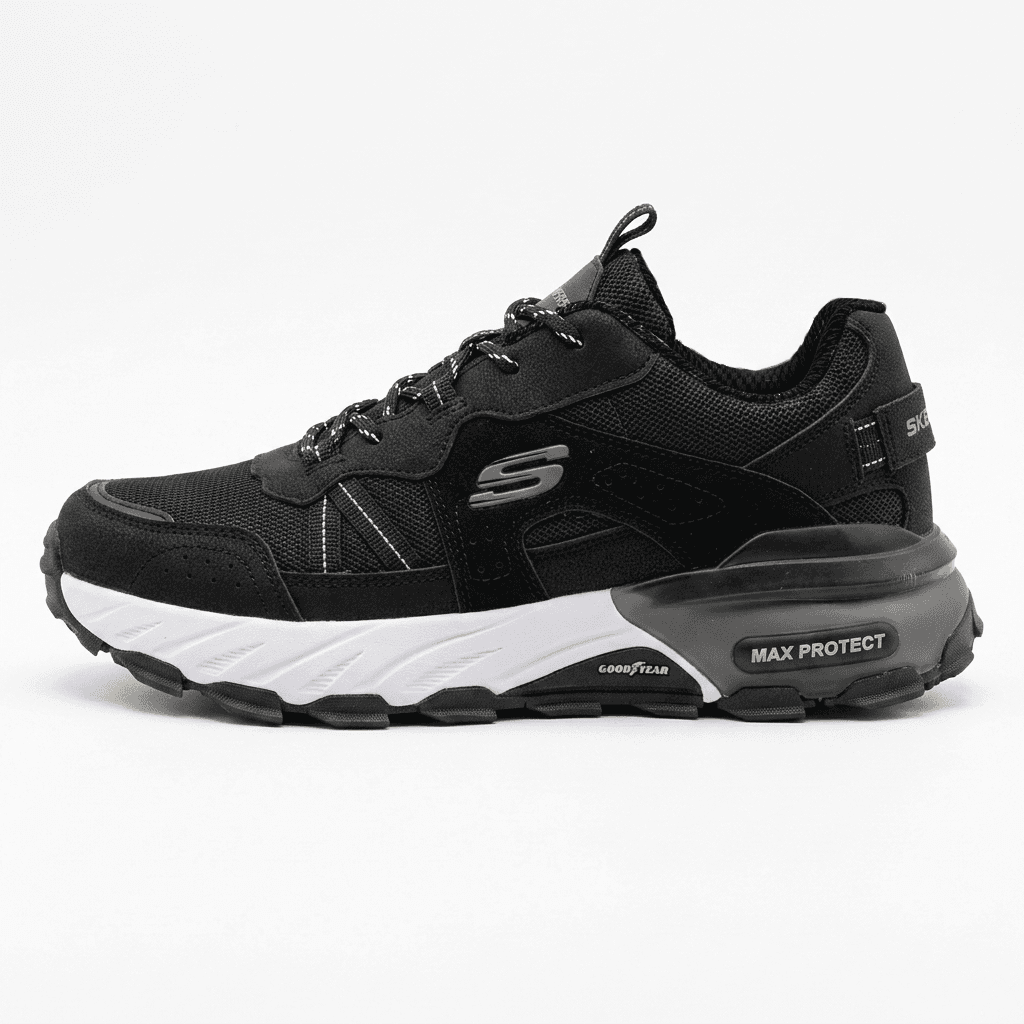 کفش اسپرت پیاده‌روی Skechers Trail مشکی سفید — تصویر ۵