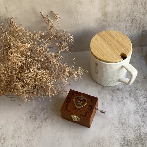 جعبه موزیکال چوبی هندلی کلاسیک- آهنگ بیکلام let it be – در 10 طرح قابل انتخاب — تصویر ۳