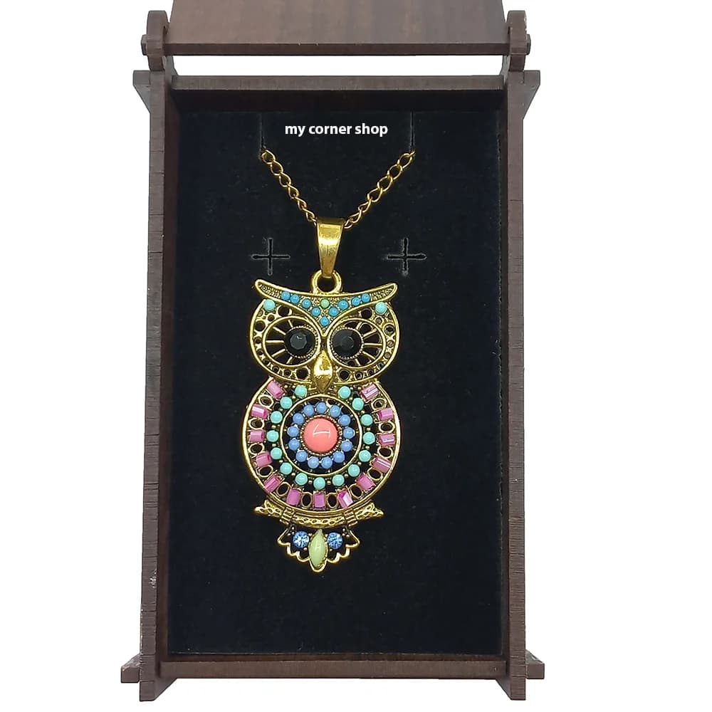 گردنبند زنانه ظریف طرح جغد کد 098