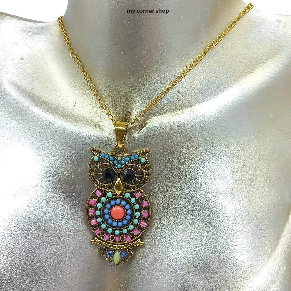 گردنبند زنانه ظریف طرح جغد کد 098 — تصویر ۲